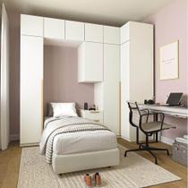 Guarda-Roupa Modulado 10 Peças 10 Portas 1 Mesa Cabeceira Jade CabeCasa MadeiraMadeira Branco Fosco Guarda-Roupa Modulado 10 Peças 10 Portas 1 Mesa Cabeceira Jade CabeCasa MadeiraMadeira Branco Fosco