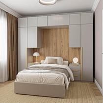 Guarda-Roupa Modulado 10 Peças 11 Portas com 2 Mesas de Cabeceira Jade CabeCasa MadeiraMadeira Cinza Urbano Guarda-Roupa Modulado 10 Peças 11 Portas com 2 Mesas de Cabeceira Jade CabeCasa MadeiraMadeira Cinza Urbano