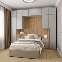 Guarda-roupa Modulado 10 Peças 11 Portas com 2 Mesas de Cabeceira Jade CabeCasa MadeiraOriginals