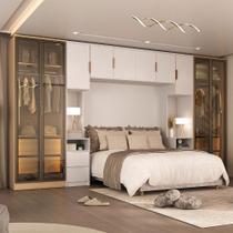 Guarda Roupa Modulado 10 Portas c/ Reflecta e Led 100% MDF Guarda Roupa Modulado 10 Portas c/ Reflecta e Led 100% MDF