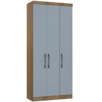 Guarda Roupa Modulado 101,50cm 3 Portas Paris Avelã/Grey Sky