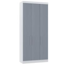 Guarda Roupa Modulado 101,5cm 3 Portas Alpes Luciane Móveis Branco Com Grey Sky