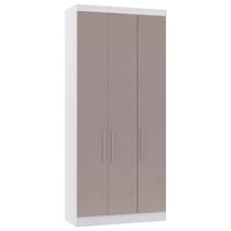 Guarda Roupa Modulado 102cm com 3 Portas Taiga Branco/Cinnamon L01 - Mpozenato Guarda Roupa Modulado 102cm com 3 Portas Taiga Branco/Cinnamon L01 - Mpozenato