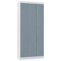 Guarda Roupa Modulado 102cm com 3 Portas Taiga Branco/Grey L01 - Mpozenato Guarda Roupa Modulado 102cm com 3 Portas Taiga Branco/Grey L01 - Mpozenato