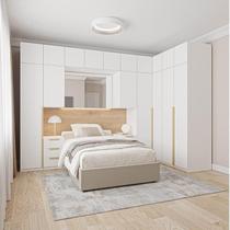 Guarda-Roupa Modulado 12 Peças 12 Portas 2 Mesas de Cabeceira Jade CabeCasa MadeiraMadeira Branco Fosco Guarda-Roupa Modulado 12 Peças 12 Portas 2 Mesas de Cabeceira Jade CabeCasa MadeiraMadeira Branco Fosco