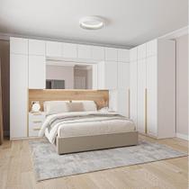 Guarda-Roupa Modulado 13 Peças 18 Portas 2 Mesa Cabeceira Jade CabeCasa MadeiraMadeira Branco Fosco Guarda-Roupa Modulado 13 Peças 18 Portas 2 Mesa Cabeceira Jade CabeCasa MadeiraMadeira Branco Fosco