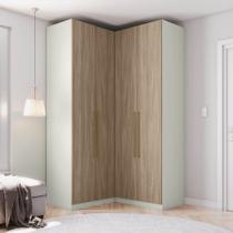 Guarda-roupa Modulado 133cm X 134cm Canto Reto 4 Portas 3 Gavetas Seletto Henn - Areia/Jequitibá Guarda-roupa Modulado 133cm X 134cm Canto Reto 4 Portas 3 Gavetas Seletto Henn - Areia/Jequitibá