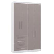 Guarda Roupa Modulado 134,50cm 4 Portas e 4 Gavetas Alpes Luciane Móveis