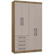 Guarda Roupa Modulado 134,50cm 4 Portas E 4 Gavetas Paris