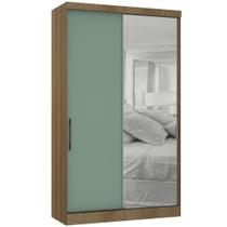 Guarda Roupa Modulado 134,50cm Espelho Paris Avelã/Verde Pf