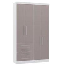 Guarda-roupa Modulado 134,5cm 4 Portas 4 Gavetas Alpes Luciane