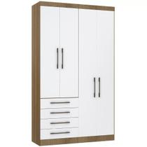 Guarda-roupa Modulado 134,5cm 4 Portas 4 Gavetas Paris Luciane