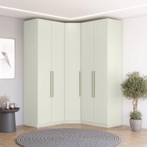 Guarda-roupa Modulado 161,5 X 161,5cm Canto Oblíquo 5 Portas 3 Gavetas Seletto Henn - Areia HP