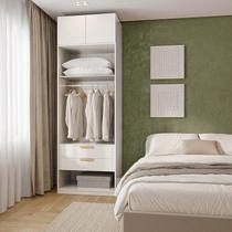 Guarda-Roupa Modulado 2 Peças 2 Portas Jade CabeCasa MadeiraOriginals Branco/Fosco Guarda-Roupa Modulado 2 Peças 2 Portas Jade CabeCasa MadeiraOriginals Branco/Fosco