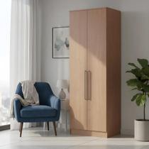 Guarda Roupa Modulado 2 Portas 2 Gavetas 4 Prateleiras Requinte 100% MDF Marrom/Macadâmia