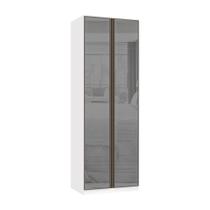 Guarda Roupa Modulado 2 Portas 3 Gavetas 80cm com Vidro Reflecta Prata Prime Luciane Móveis Guarda Roupa Modulado 2 Portas 3 Gavetas 80cm com Vidro Reflecta Prata Prime Luciane Móveis