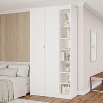 Guarda-roupa Modulado 2 Portas 3 Peças Hera Cabecasa Madeiramadeira Branco Geada/Cinza