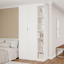 Guarda-Roupa Modulado 2 Portas 3 Peças Hera CabeCasa MadeiraOriginals Branco/Algodão/Cinza Guarda-Roupa Modulado 2 Portas 3 Peças Hera CabeCasa MadeiraOriginals Branco/Algodão/Cinza