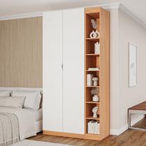 Guarda-Roupa Modulado 2 Portas 3 Peças Hera CabeCasa MadeiraOriginals Marrom/Louro/Algodão/Cinza Guarda-Roupa Modulado 2 Portas 3 Peças Hera CabeCasa MadeiraOriginals Marrom/Louro/Algodão/Cinza