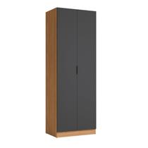 Guarda-Roupa Modulado 2 Portas 4 Prateleiras 80cm x 52cm x 230cm Linha Liga Modulado Cinza Canela/Grafite Guarda-Roupa Modulado 2 Portas 4 Prateleiras 80cm x 52cm x 230cm Linha Liga Modulado Cinza Canela/Grafite