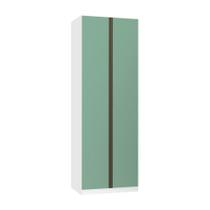 Guarda Roupa Modulado 2 Portas 80cm Branco Com Verde Jade