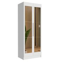 Guarda-roupa Modulado 2 Portas Com Espelho 4 Gavetas 1 Cabideiro Branco Neo Madesa Branco