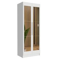 Guarda-Roupa Modulado 2 Portas com Espelho 4 Gavetas 1 Cabideiro Branco Neo Madesa Guarda-Roupa Modulado 2 Portas com Espelho 4 Gavetas 1 Cabideiro Branco Neo Madesa