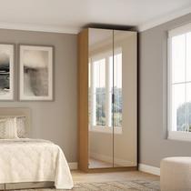 Guarda-roupa Modulado 2 Portas com Espelho Prateleiras Cabideiros 3 Gavetas 90cm 100% MDF Altezza