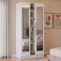 Guarda-Roupa Modulado 2 Portas com Espelhos 5 Nichos Branco Neo Madesa 02 Guarda-Roupa Modulado 2 Portas com Espelhos 5 Nichos Branco Neo Madesa 02