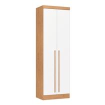 Guarda-Roupa Modulado 2 Portas com Prateleiras e Cabideiro Infinity Marrom/Cedro/Branco Line Guarda-Roupa Modulado 2 Portas com Prateleiras e Cabideiro Infinity Marrom/Cedro/Branco Line
