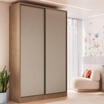 Guarda Roupa Modulado 2 Portas de Correr 2 Gavetas Requinte 100% MDF Marrom/Macadâmia/Duna Line