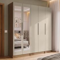 Guarda-Roupa Modulado 200 cm 5 Portas com Espelhos 2 Gavetas Neo Madesa 02 Guarda-Roupa Modulado 200 cm 5 Portas com Espelhos 2 Gavetas Neo Madesa 02
