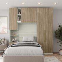 Guarda-roupa Modulado 224cm Solteiro Cabideiro Seletto Henn - Areia/Jequitibá Guarda-roupa Modulado 224cm Solteiro Cabideiro Seletto Henn - Areia/Jequitibá