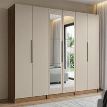 Guarda-Roupa Modulado 240 cm 6 Portas com Espelhos 4 Gavetas Neo Madesa 02 Guarda-Roupa Modulado 240 cm 6 Portas com Espelhos 4 Gavetas Neo Madesa 02
