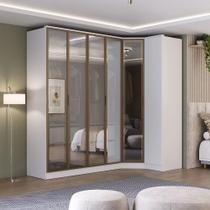 Guarda Roupa Modulado 2,40m Portas Reflecta c/ Led 100% MDF