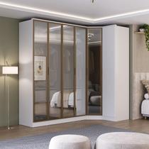 Guarda Roupa Modulado 2,40m Portas Reflecta c/ Led 100% MDF