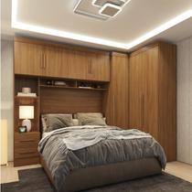 Guarda-Roupa Modulado 3 Peças 3 Portas 3 Gavetas com Maleiro Smart Plus Yescasa Marrom Guarda-Roupa Modulado 3 Peças 3 Portas 3 Gavetas com Maleiro Smart Plus Yescasa Marrom
