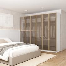 Guarda-Roupa Modulado 3 Peças 6 Portas Jade CabeCasa MadeiraOriginals Branco/Fosco/Avelã Guarda-Roupa Modulado 3 Peças 6 Portas Jade CabeCasa MadeiraOriginals Branco/Fosco/Avelã