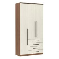 Guarda Roupa Modulado 3 Portas 4 Gavetas 118cm Connect Luciane Móveis