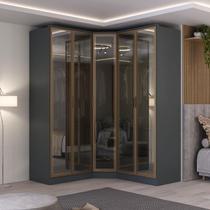 Guarda Roupa Modulado 5 Portas c/ Reflecta e Led 100% MDF Guarda Roupa Modulado 5 Portas c/ Reflecta e Led 100% MDF