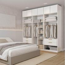 Guarda-Roupa Modulado 6 Peças 6 Portas Jade CabeCasa MadeiraMadeira Branco Fosco Guarda-Roupa Modulado 6 Peças 6 Portas Jade CabeCasa MadeiraMadeira Branco Fosco