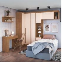 Guarda-Roupa Modulado 6 Peças Infinity Rosa/Cedro/Blush Guarda-Roupa Modulado 6 Peças Infinity Rosa/Cedro/Blush