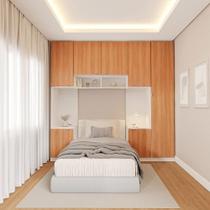 Guarda-roupa Modulado 7 Portas 5 Peças Hera Cabecasa Madeiramadeira Branco Geada/Louro/Cinza