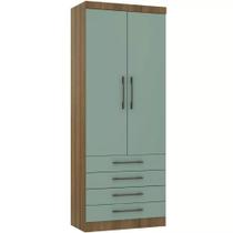 Guarda Roupa Modulado 90cm 2 Portas e 4 Gavetas Paris Luciane Móveis