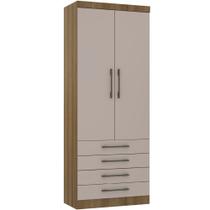 Guarda Roupa Modulado 90cm 2 Portas e 4 Gavetas Paris Luciane Móveis