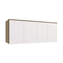 Guarda-Roupa Modulado Aéreo Cavi 4 PT Nogueira e Branco 175 cm