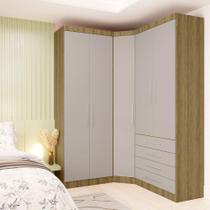 Guarda Roupa Modulado Canto 5 Pts 4 Gavetas Avelã/Cinammon