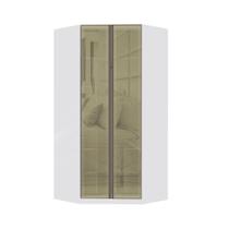 Guarda Roupa Modulado Canto Closet 2 Portas 111,9cm com Vidro Reflecta Bronze Prime Luciane Móveis
