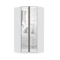 Guarda Roupa Modulado Canto Closet 2 Portas 7 Prateleiras 111,9cm com Espelho Prime Luciane Móveis