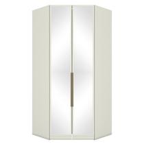 Guarda Roupa Modulado Canto Closet Seletto 2 Portas Areia com Espelho - Móveis Henn Guarda Roupa Modulado Canto Closet Seletto 2 Portas Areia com Espelho - Móveis Henn